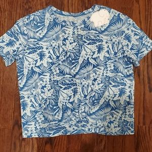 Ivory Ella blue/white organic cotton shirt, S